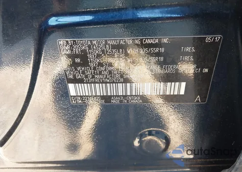 2017 Toyota Rav4 Platinum from USA, damaged, VIN 2T3YFREV1HW376238